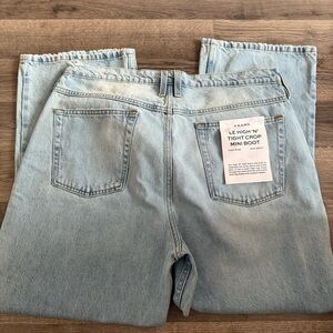 Frame Denim Le High N' Tight Crop Mini Boot in Light Blue